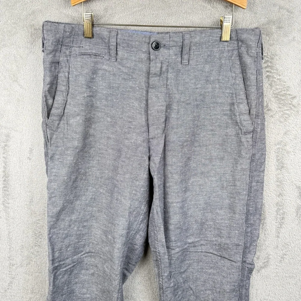 Banana Republic Linen Blend Pants Mens 34x30 Gray Modern Career Pockets Work